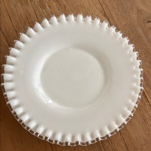 Fenton Silver Crest Milk Glass Salad/Dessert Plate